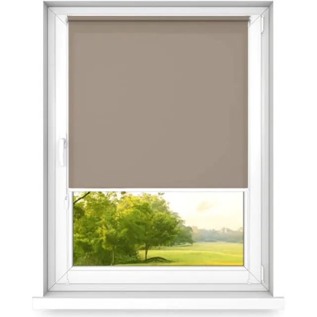 ALUPROF time4blinds mini rollo basic - Rolgordijn - Niet-invasief - Raamrolgordijn binnen zonder boren - Niet-invasieve handgrepen - Dimmen rollo - 1100x1400mm Bruin - Bediening aan de Linkerkant Bruin-links