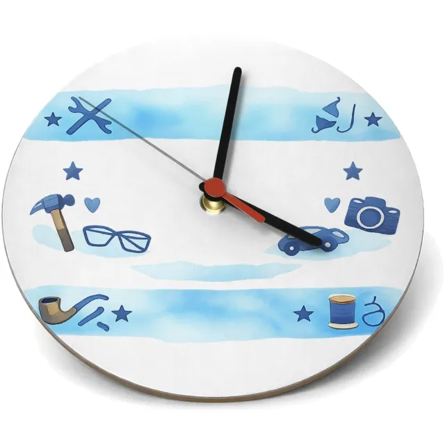 Mr Cadeautjes Klok rond Ø 19 - design Een stoere maar vriendelijke compositie met grote kerntekst | cadeau Wit