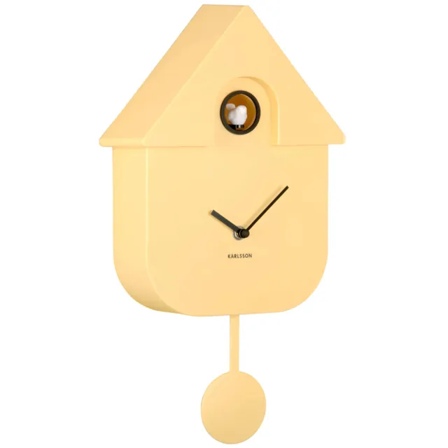 Karlsson Modern Cuckoo wandklok geel Zachtgeel