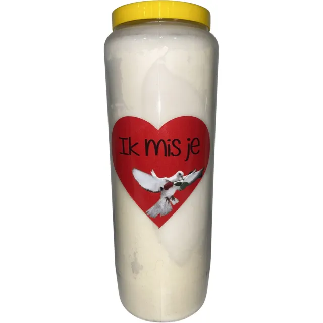 noveenkaars Ik mis je – Noveenkaars – 9 dagen brander (5 stuks) wit