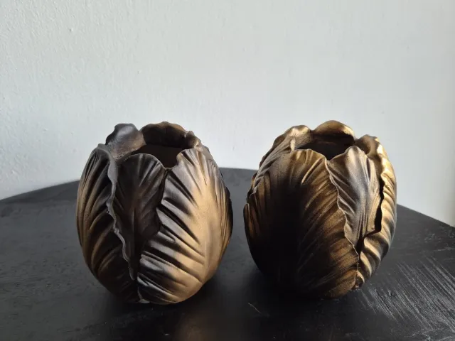 Daan-Kromhout Vaas Toulon zwart/goud 12 cm 2 assorti