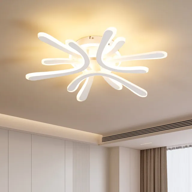 anten Moderne LED Plafonnière Wit - 40W - 3800 Lumen - CCT Dimbaar (2800K-6000K) - Met Afstandsbediening & Geheugenfunctie - Bloem Design Deckenlamp