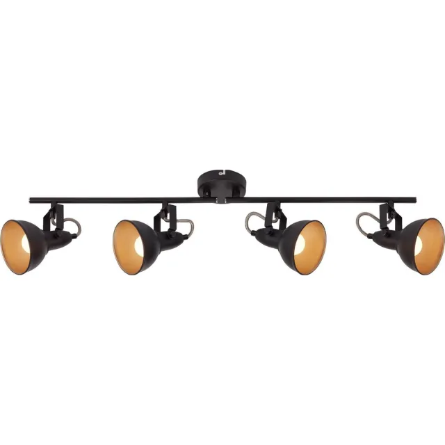 Briloner SOFT - Plafondspot – retro opbouwspot – zwart-goud – 2x E14 fitting – kantelbaar – metaal – 79 cm