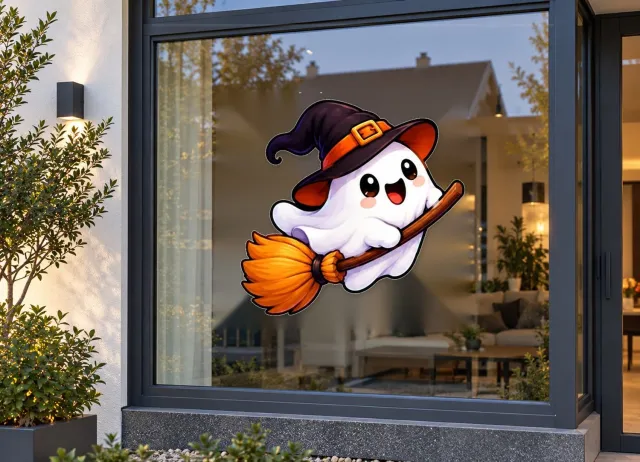 De Stickerman Halloween Raamsticker 30cm Breed Herbruikbaar Weerbestendig (KV9) Multi