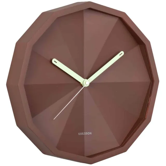 Karlsson Wandklok Firenze - Chocoladebruin - 30.6x30.6x4.5cm - Wandklok Scandinavisch