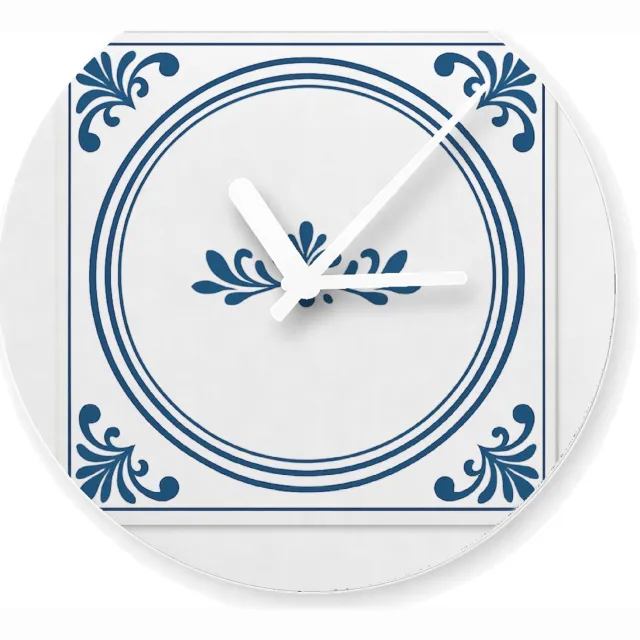 Mr Cadeautjes Glazen klok Ø 20 - design Een klassieke, symmetrische quote-tegel met een andere nucht | cadeau Wit