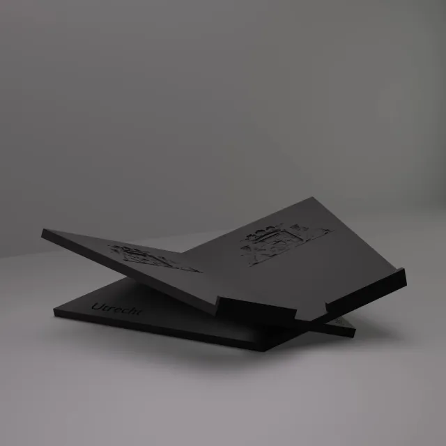 3d-gezellig Boekenstandaard Utrecht - Boekensteun - Boekenhouder - Book Holder - 37*25*10 cm - Zwart - 100% gerecycled PLA (bioplastic)