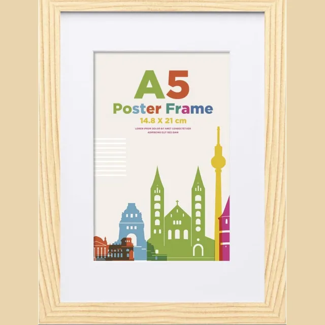 Famanu Houten fotolijst A5 naturel 14.8x21cm met acrylglas