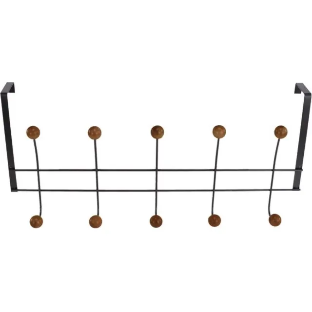 Naturn Living Deurkapstok RVS met 10 haken | Deurhaak | Deurhanger | Kapstok deur kapstok | Ophanghaak | Ophangrek | Mat zwart