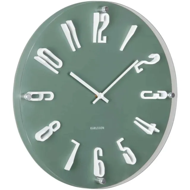 Karlsson Wandklok Esencia Elevated - Jungle groen - Ø40cm - Wandklok Modern