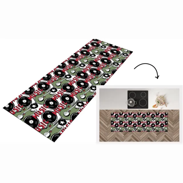 KitchenYeah Keukenloper - Loper keuken - Patronen - Muziek - Vinyl - Keukenloper vinyl multicolor, foto 7