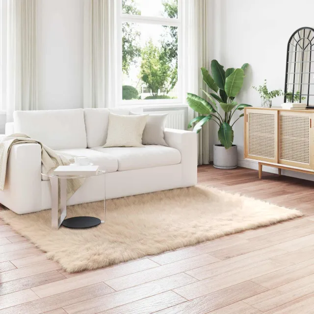 vidaXL Tapijt van imitatie TAFALLA Beige 80 x 200 cm Polyester, foto 2
