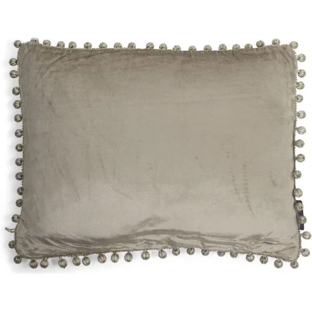 Mars & More half kussen fluweel pom pom beige 35x45cm