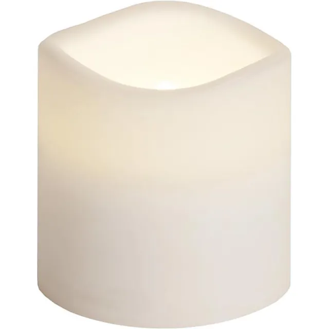 Star Trading Kaars Paul, zuilkaars, wit, LED, timer, warm wit, voor buiten, 7,5 cm