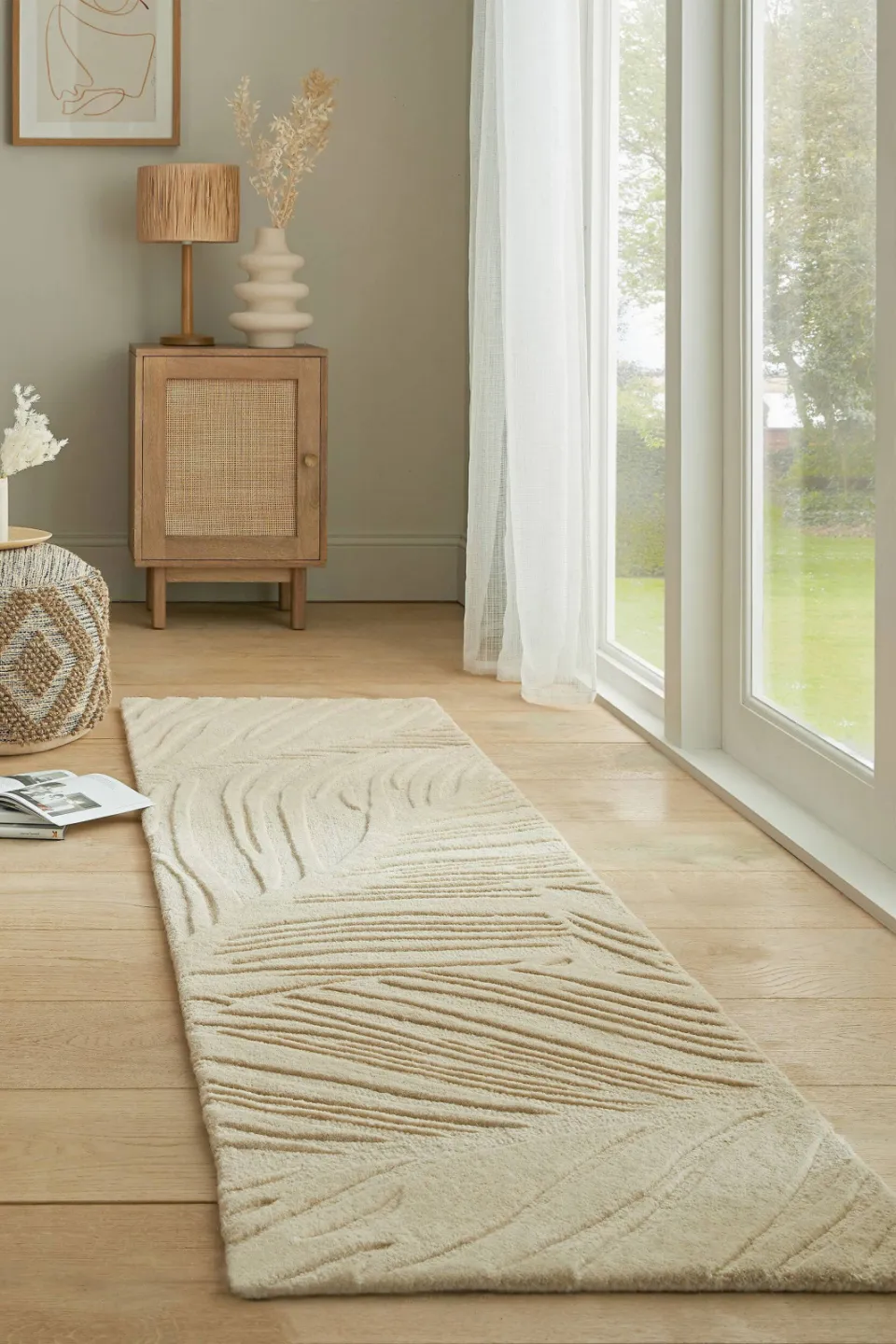 Flair Rugs Lino Leaf handgesneden wollen vloerkleed beige, foto 2