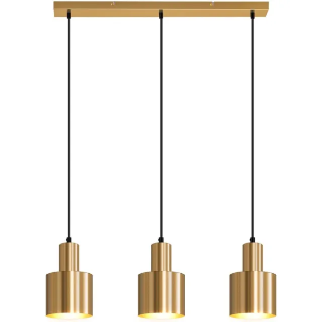 Glitzerlife Hanglampen - 3xE27 - Modern design - Hoogte verstelbaar - Gepolijst metaal - Ø65cm - Goud - Max25W - Hanglampen eetkamer woonkamer modern luxueus Goudkleurig