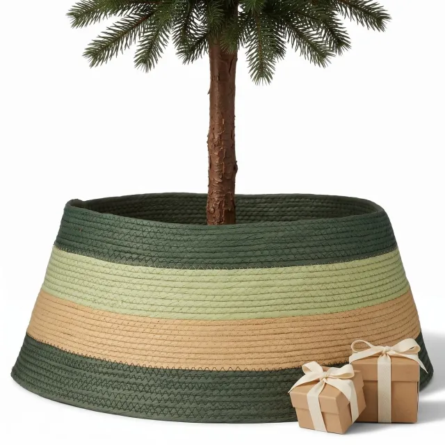 Lomera Kerstboomrok - Kerstboommand - Afdekmand voor Kerstboomvoet - Standaardhoes voor Kerstboom - Kerstboomring - Kerstboomkraag - Kerstboomhuls - Kerstboom Sok Groen