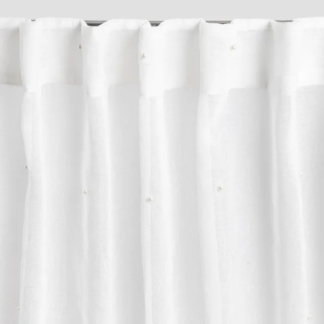 Homla Gordijn | KRACHT | voile met parels | Afmetingen: 140X250CM | 735820 wit
