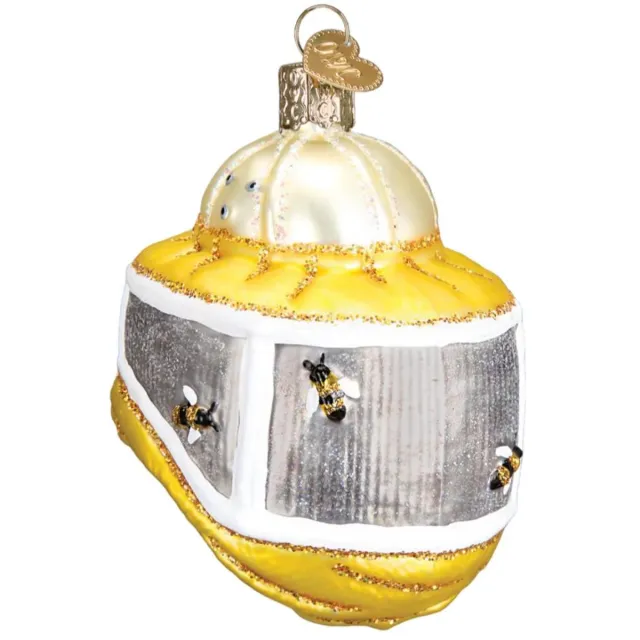 Old World Christmas Kerstbal Imkerhelm – Handgemaakt glazen ornament van Old World Christmas – 8,5 cm Goud