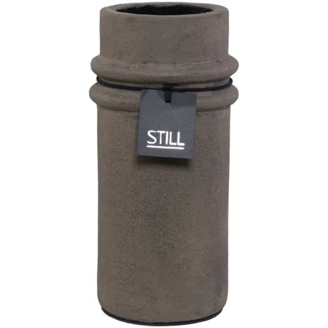 STILL Vaas - Bamboo Vase - Ribbels - Dark - Bruin - 31 x 13 cm
