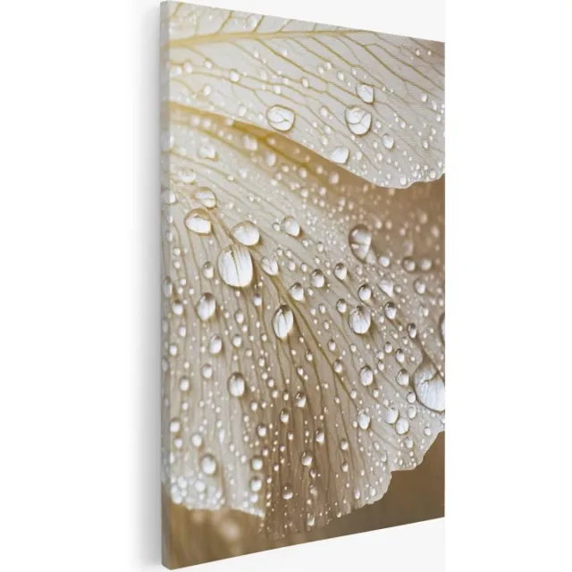 Saammp Canvas Schilderij - Natte Bladeren - Abstract - 80x120 - Foto op canvas - Wanddecoratie - Muurdecoratie Woonkamer - Slaapkamer decoratie - Canvas Print Multicolor