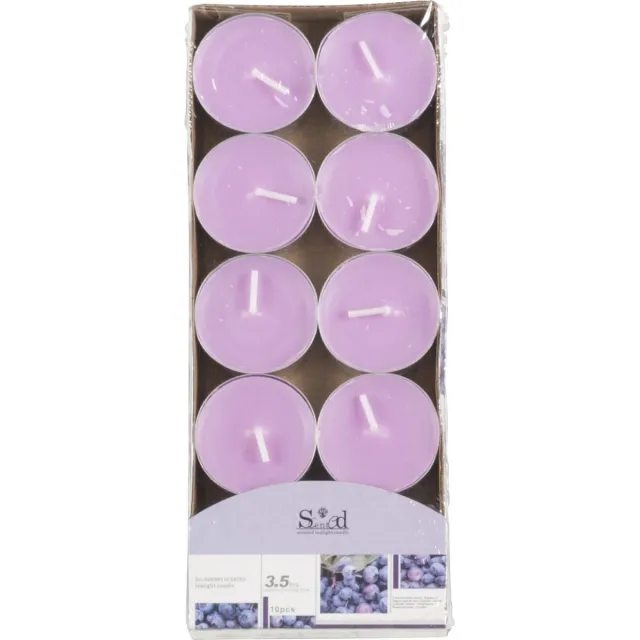 Arti Casa Geurtheelichtjes - 10x stuks - blauwe bes - lilapaars - was - 3,5 uur