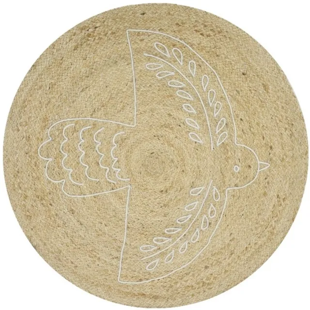 Puck Bird Vloerkleed - 90 cm - Jute Naturel