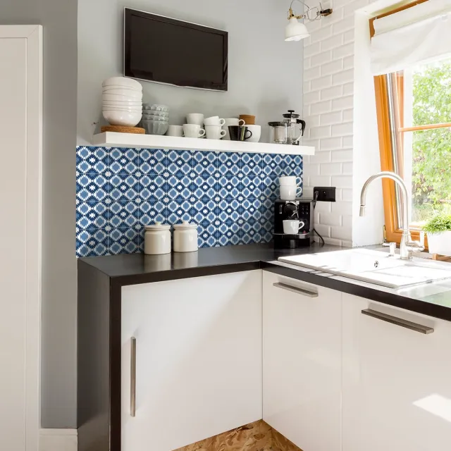 Ambiance Sticker Tegelstickers voor de muur in keuken en badkamer - 24 etnische cementtegelstickers, Goma-stijl - 24 stickers, 10x10 cm Multi color