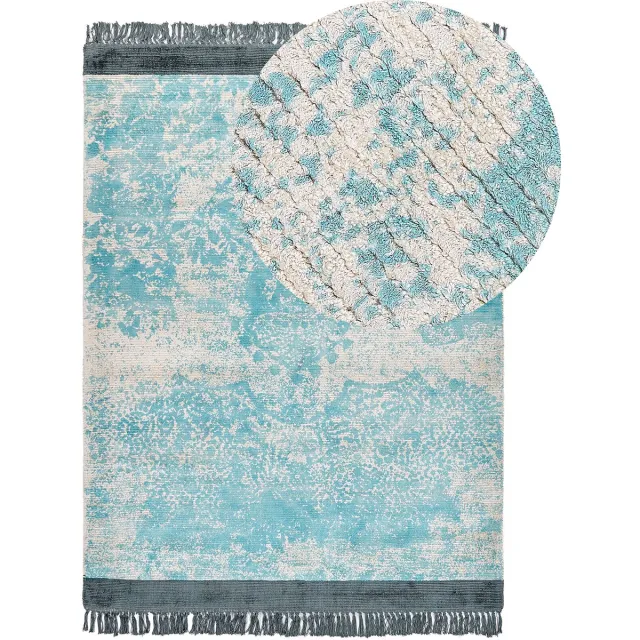 Beliani AKARSU - Vloerkleed - Lichtblauw - 140 x 200 cm - Viscose