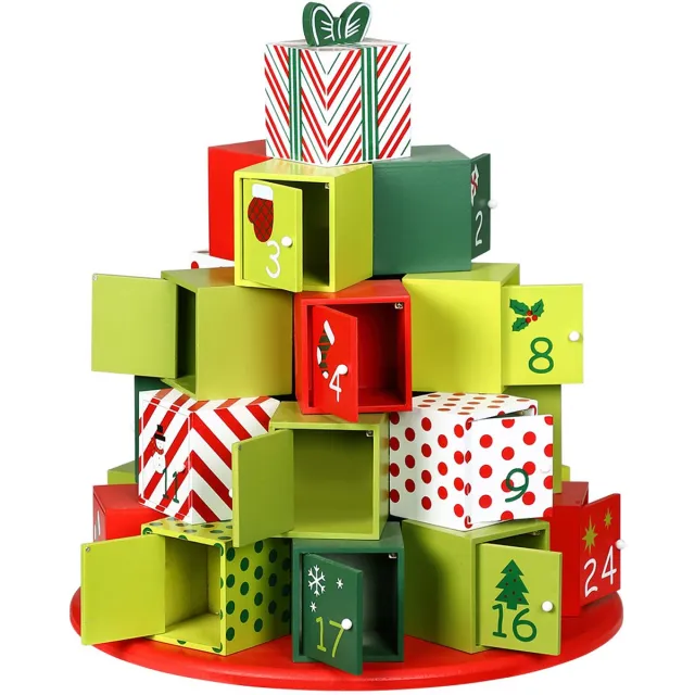 spielwerk Adventskalender Cadeauberg - 24 Deurtjes 32x39cm - Multicolor Cadeauberg groot