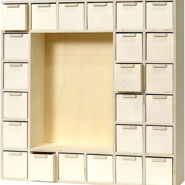 Artemio Adventskalender nis 34x34x8 cm Natuurlijk