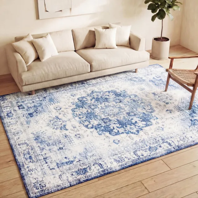 Fraai Vintage vloerkleed - Lago Blauw | Hoge kwaliteit - 300x400cm
