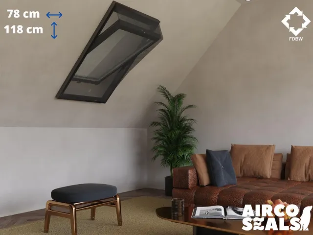 FDBW Insecten Hor Dakraam – 78 x 118 cm – Hor Geschikt voor Velux MK06 | Fakro/Optilight 06 | LuXtra M6A- Insect Raamhor - Vliegenhor – Velux Tuimelvenster Oplossing Zwart 78 x 118