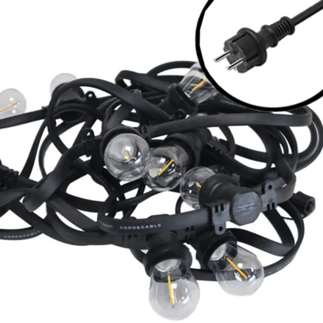 Fonkel 50m Arena Pro Platte Prikkabel – Warm Wit 2700K Lampjesslinger - Lichtsnoer - Sfeerverlichting Buiten en Binnen - Feestverlichting