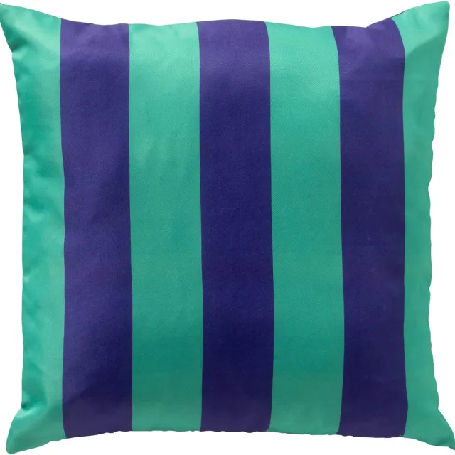 Textino APOLLO - kussenhoes outdoor 45x45 cm - gestreept - Vivid Green - groen, blauw Turquoise