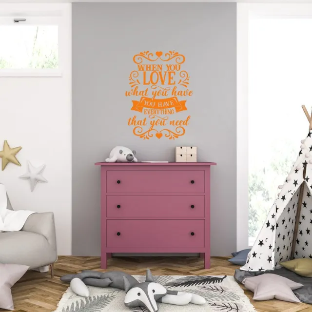 MC Living Muursticker - When You Love What You Have - 58 x 76 - Oranje