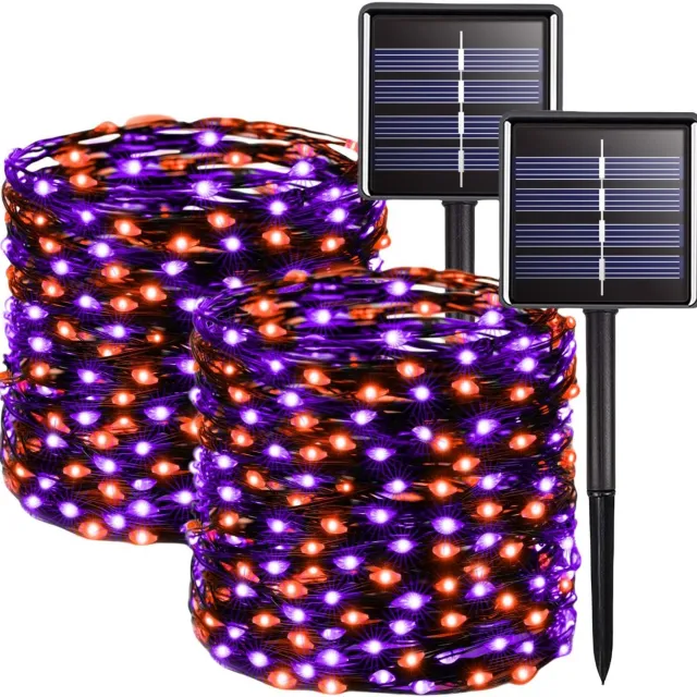 Wclavion Zonne-LED lichtsnoer - waterdicht buitengebruik - sterren koperdraadlampjes - decoratieve flitslampen - 28 meter