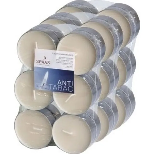 Spaas Geurtheelichtjes/waxinelichtjes - Maxi - 36x - Anti Tabac - 10 branduren - geurkaarsen Wit