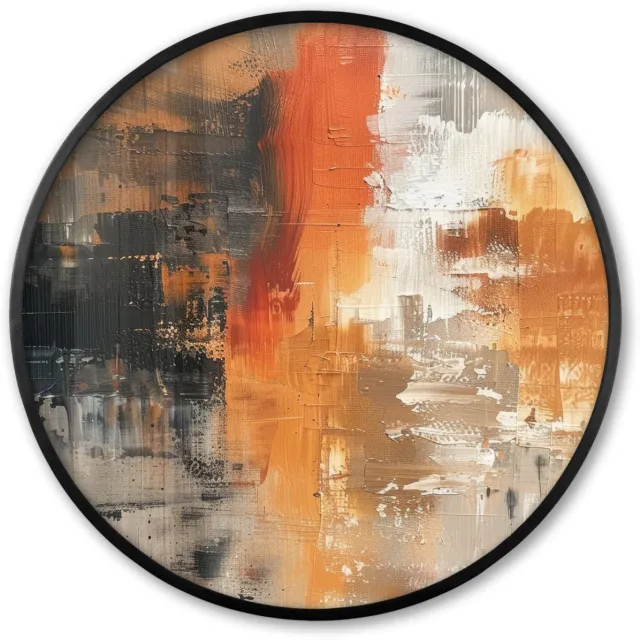 FrameYourWall Poster in lijst Rond - Fotolijst 80x80 cm - Posters - Verf - Patroon - Modern - Kunst - Ronde posterlijst zwart - Decoratie - Wanddecoratie woonkamer - Muurdecoratie slaapkamer