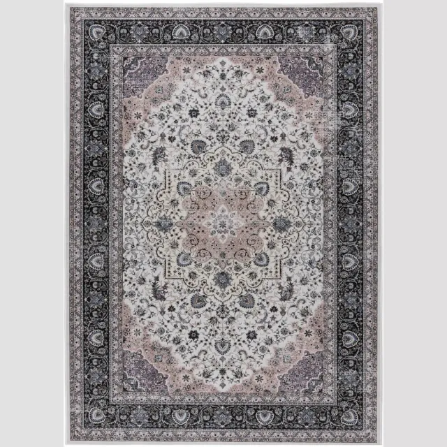 Dutch XXL Wasbaar Vloerkleed | Tapijt | Dunya | Medaillon | Crème | 160x230 cm