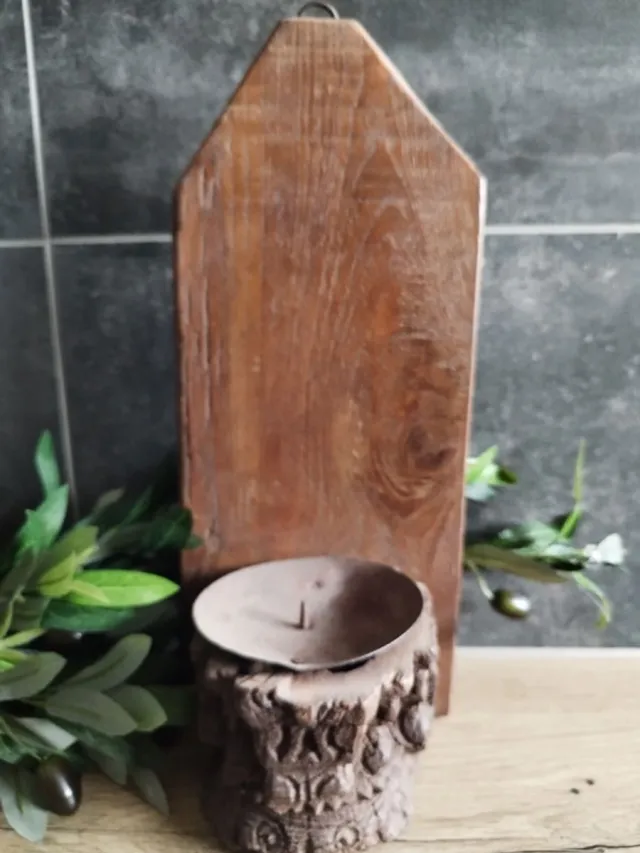 Nowi Design Houten wandkandelaar bruin