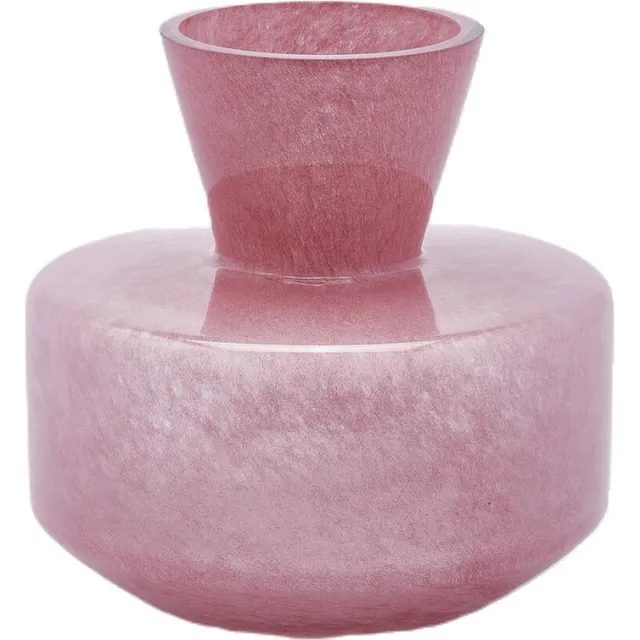 EDG Vaas- Glas - roze - D21 x H20 cm - Opening 11 cm