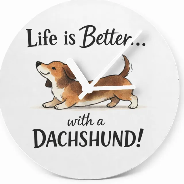 Mr Cadeautjes Glazen klok Ø 20 - design Een grappige, trotse quote over een specifiek hobbydier of d | cadeau Wit