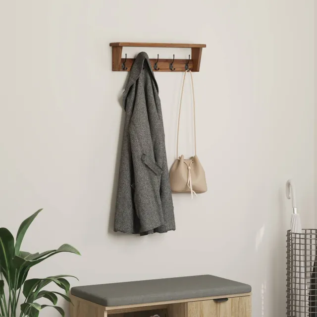 vidaXL Hanger Bruin 50 x 10 x 14 cm Massief Mahoniehout