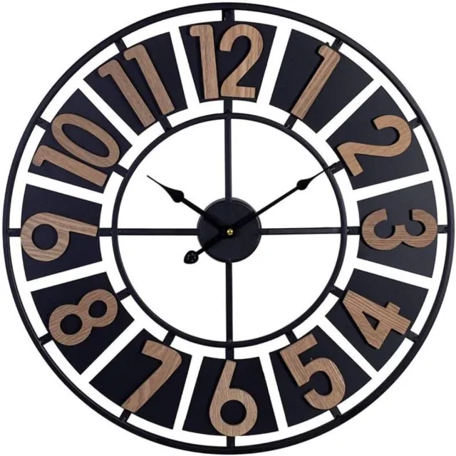 DailySupplies® Klok - Wandklok Modern - Klokken - Industrieel - Zwart en Bruin