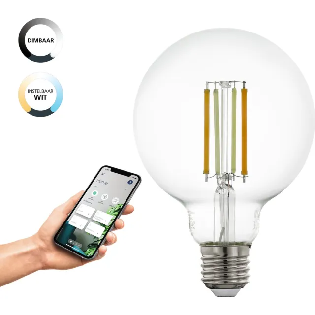 EGLO connect.z Smart LED Lamp - E27 - Ø 9,5 cm - Instelbaar wit licht - Dimbaar - Zigbee
