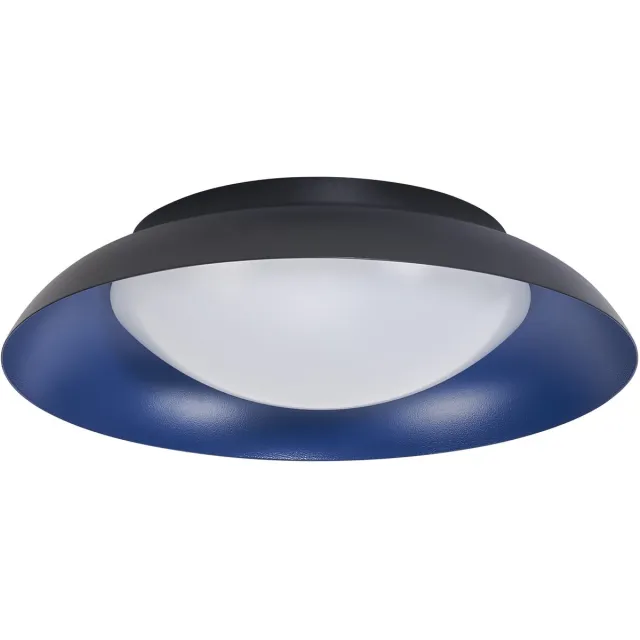 Osram Orbis Plate LED plafondlamp, zwart-blauw, 19W, 1000lm, 3000K, 310mm, 830 vriendelijk warm wit, dimbaar in 3 niveaus door te trappen, IP20 bescherming, inclusief montageschroeven en pluggen Zwart|Blauw