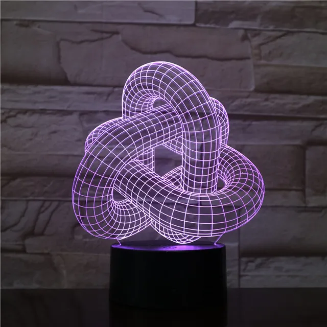 MC Living 3D Led Lamp Met Gravering - RGB 7 Kleuren - Illusie