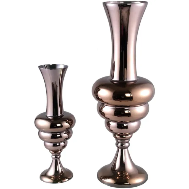 PTMD COLLECTION PTMD Vaas Nimai - 22x22x60 cm - Glas - Koper