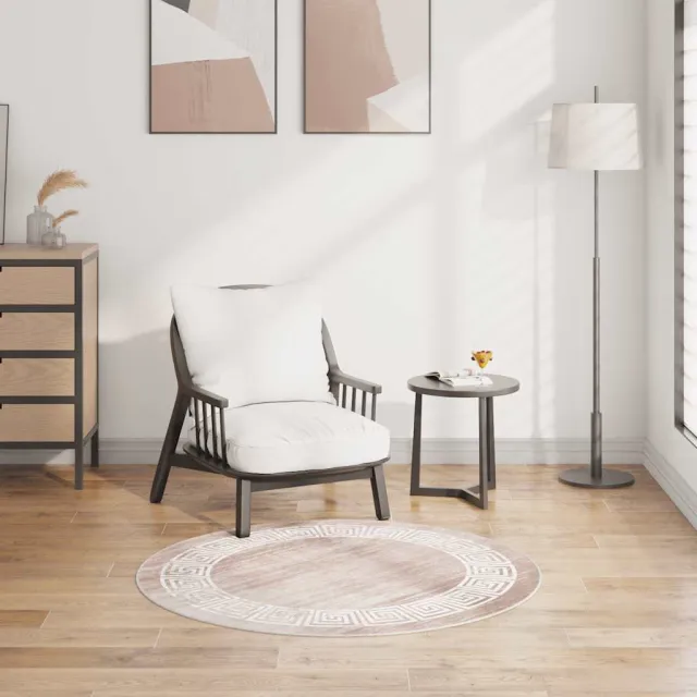 vidaXL Vloerkleed wasbaar 120 cm beige